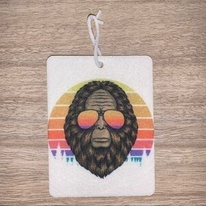 Big foot wearing sunglasses car air freshener (reusable) new